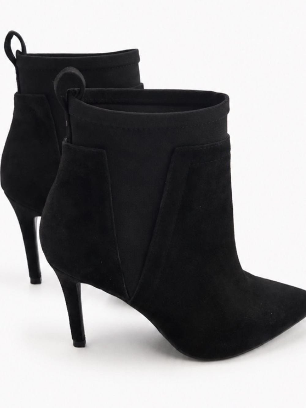 Jones New York Black Suede Pointed Toe Ankle Booties